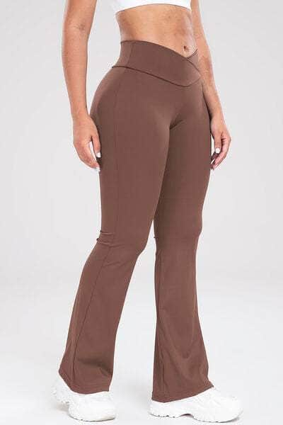 Wide Waistband Bootcut Active Pants Chestnut / S