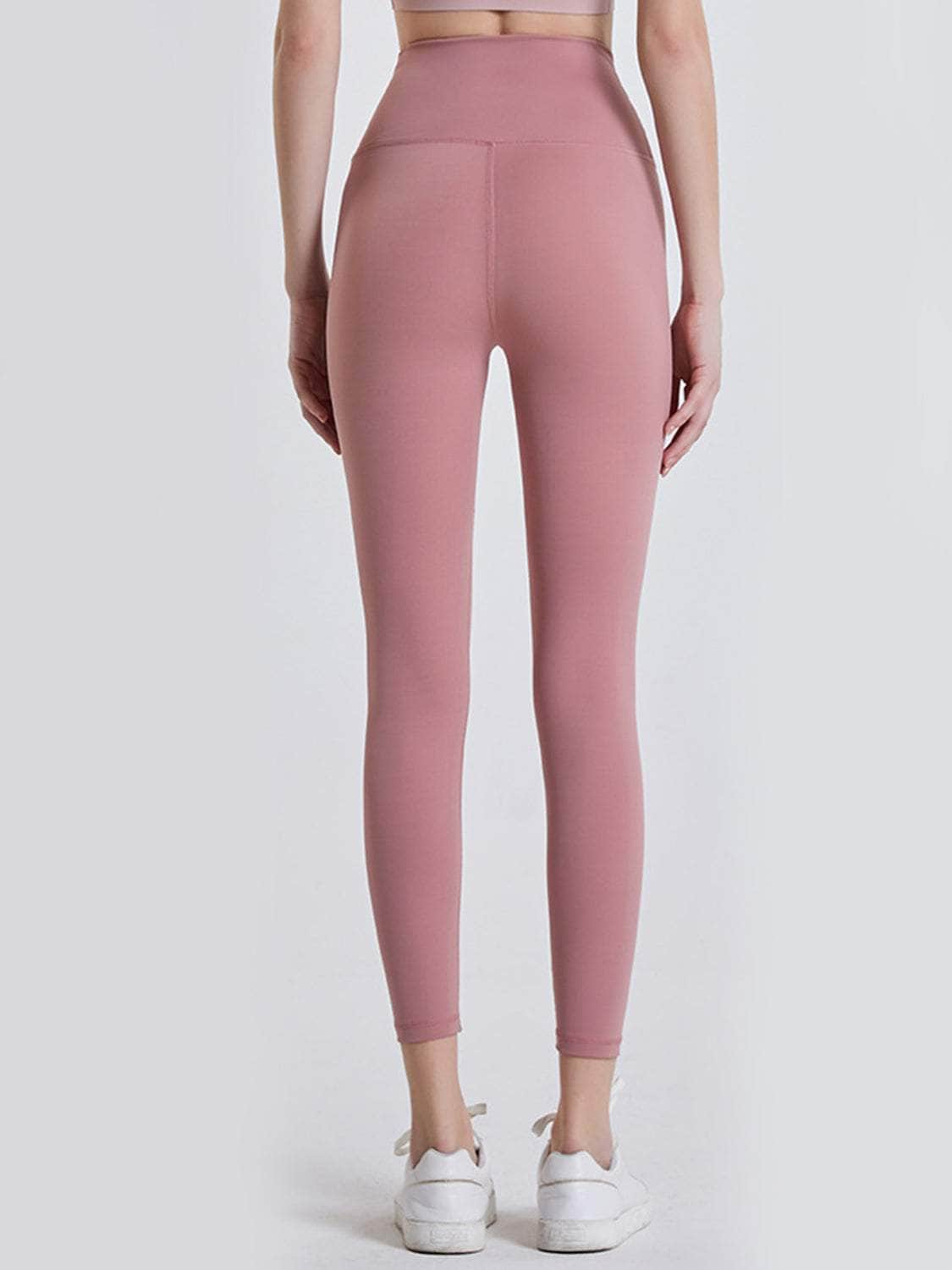 Wide Waistband Sports Leggings Dusty Pink / S