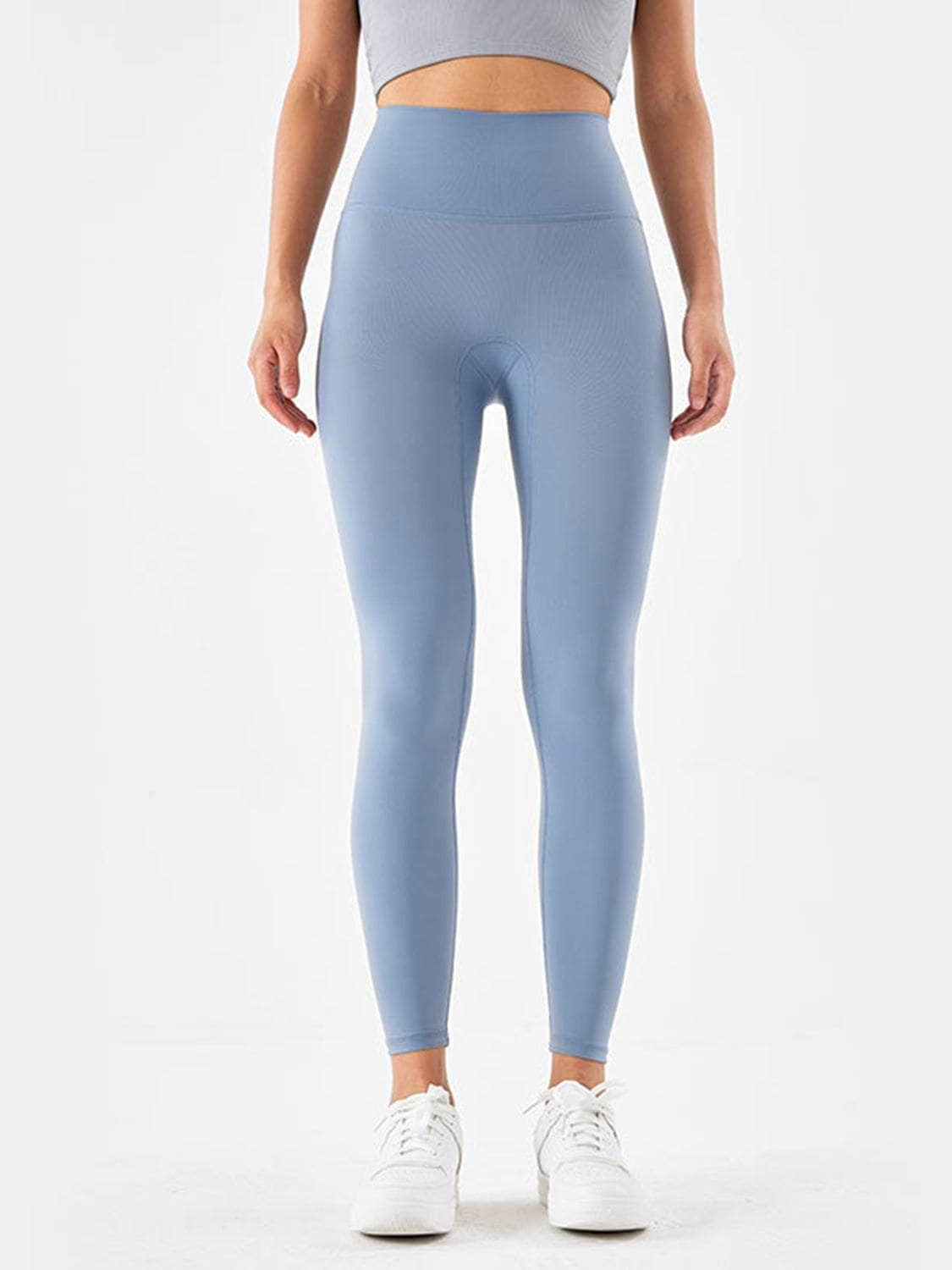 Wide Waistband Sports Leggings Misty  Blue / S