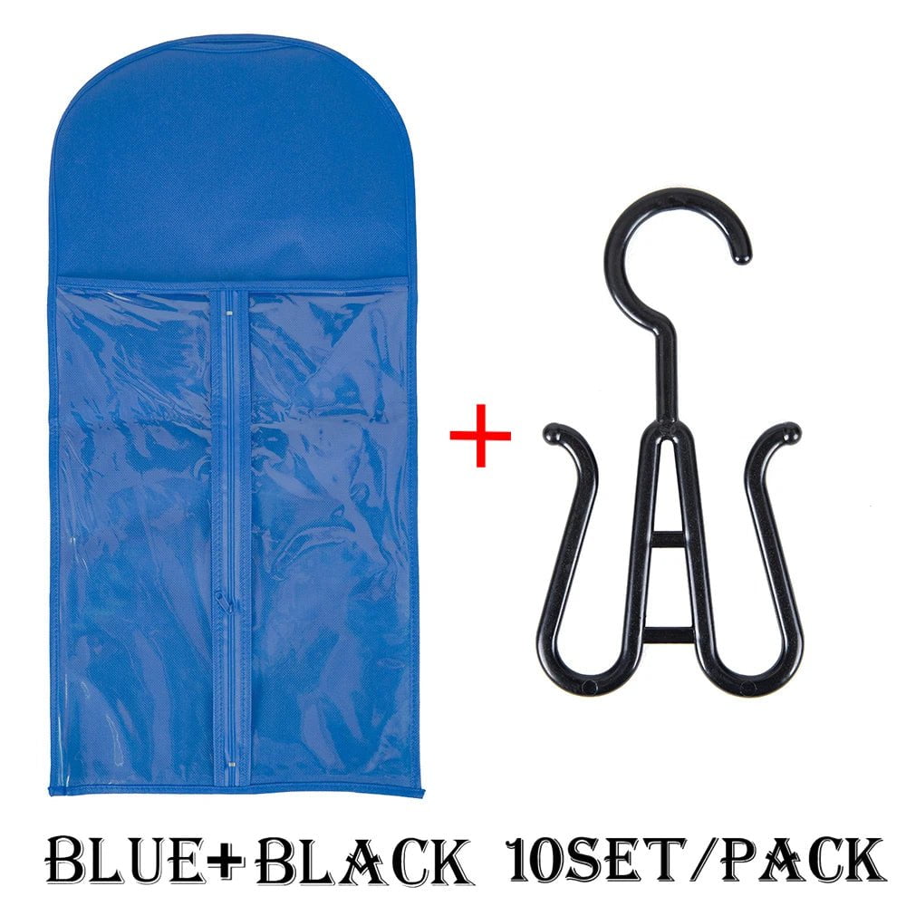 Wig Storage Bag Set with Hanger 10 set blue