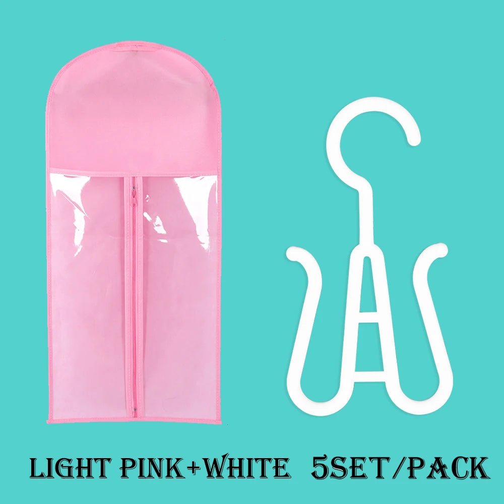 Wig Storage Bag Set with Hanger 5 set light pink