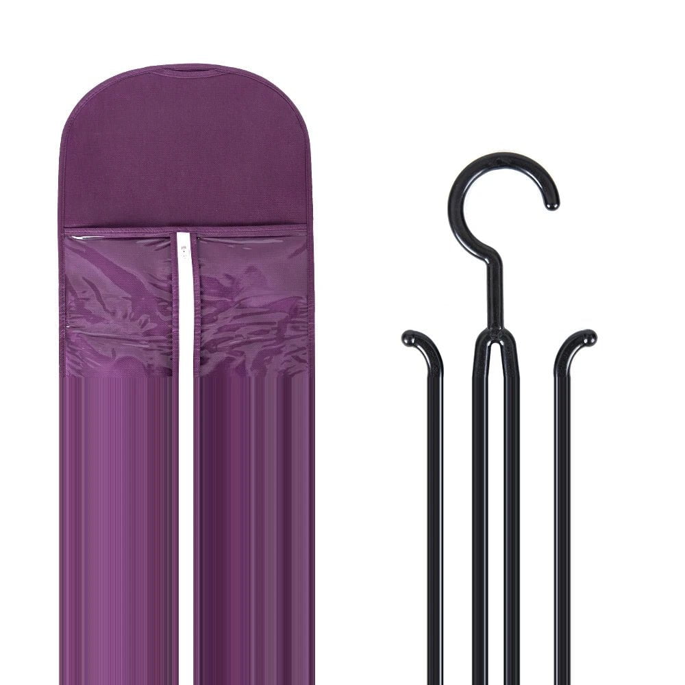 Wig Storage Bag Set with Hanger 5 set purple