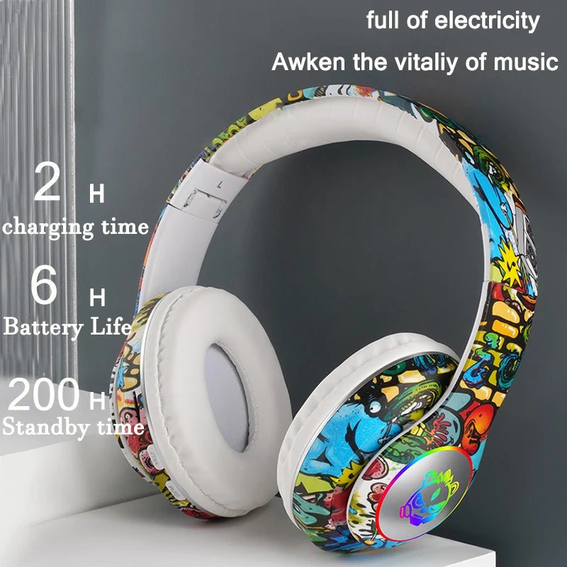 Wireless Flashlight Kids Ear Headphones with Mic