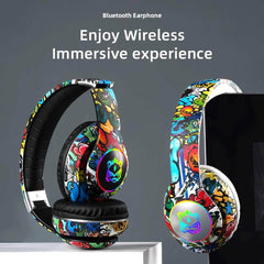 Wireless Flashlight Kids Ear Headphones with Mic