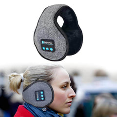 Wireless Headband Headphones Ear Muffs - Bluetooth Ear Warmer Music Cap for Men and Women, Winter Thick Casual Hat mini earmuff grey