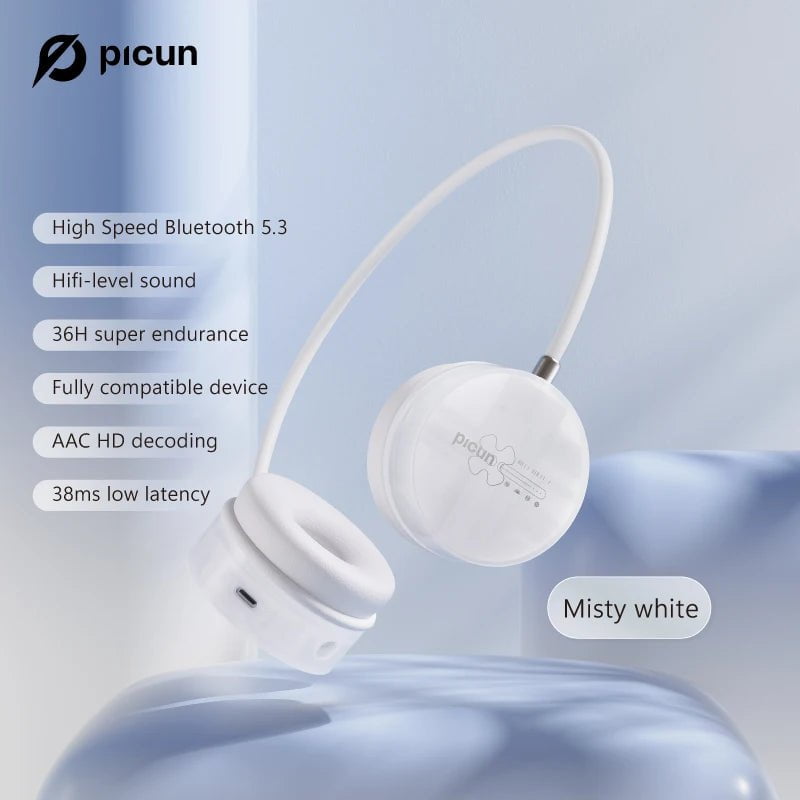 Wireless HiFi Headphones with Mic White Headphone