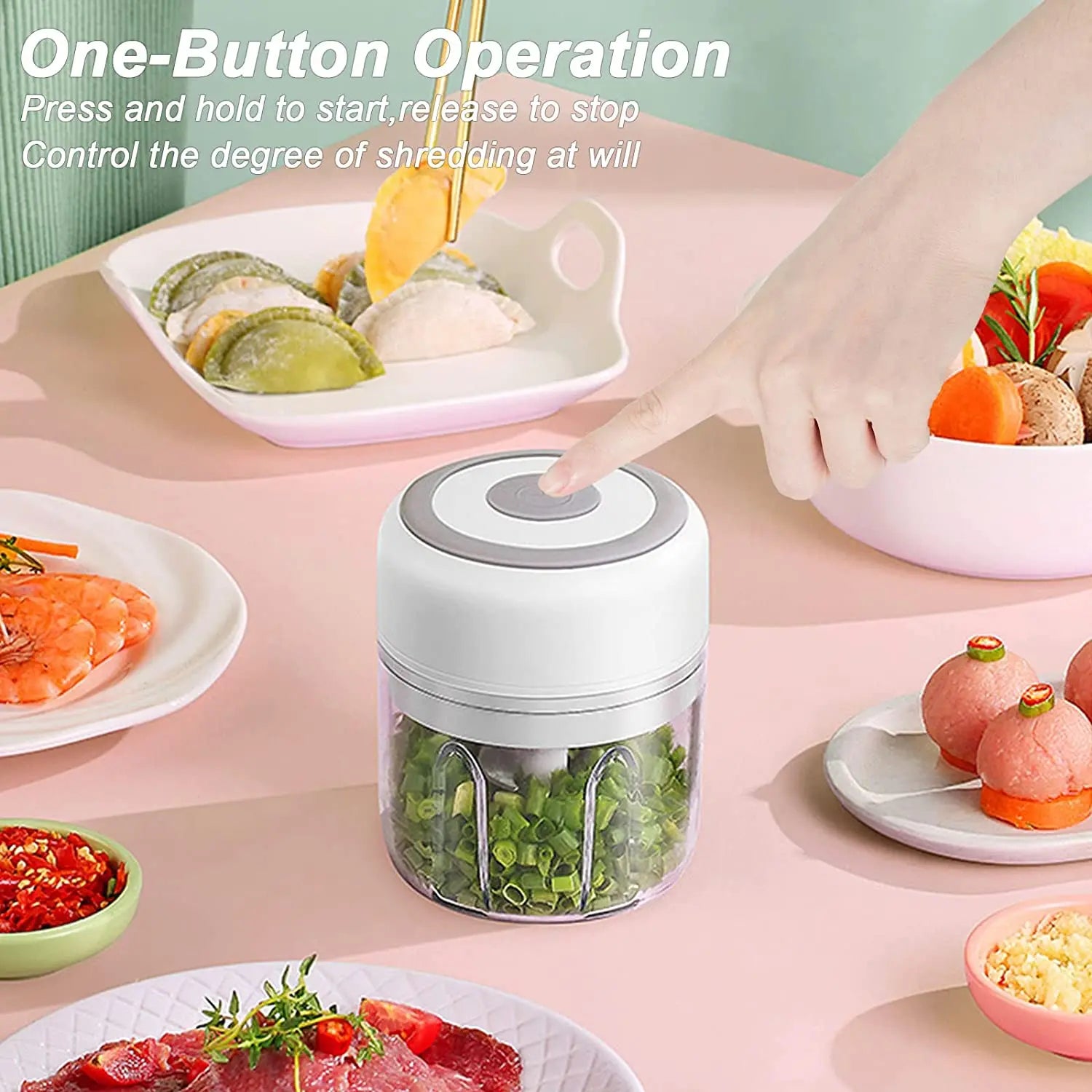 Wireless Mini Electric Garlic Chopper - USB Grinder, 100ML/250ML Capacity