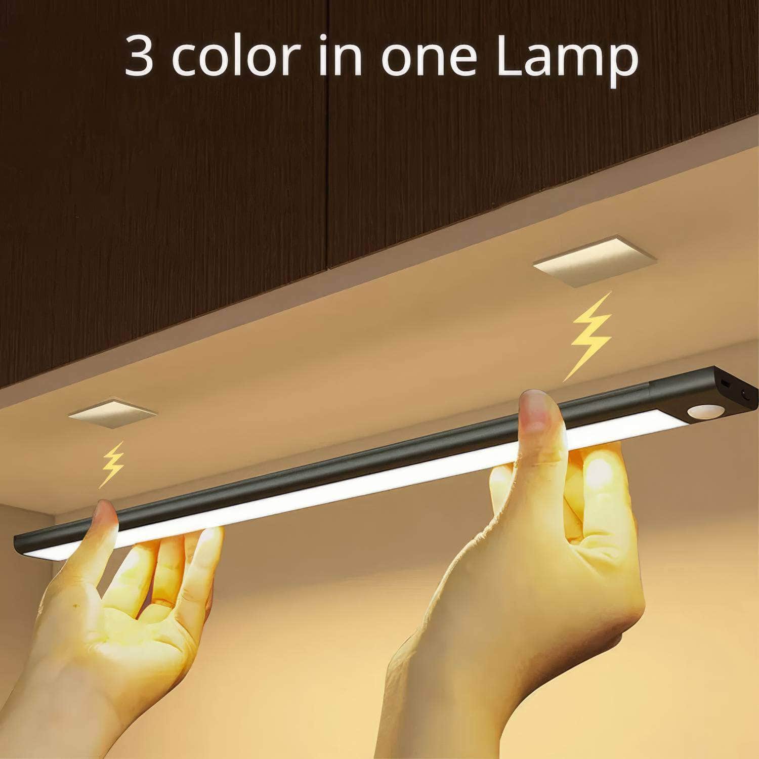 Wireless Motion Sensor LED Night Light - USB Rechargeable, Under Cabinet Lamp for Kitchen, Wardrobe, and Backlight