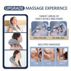 Wireless Neck and Back Massager: Neck and Shoulder Kneading Massage Shawl for Relaxing Neck, Cervical, and Trapezius Muscles