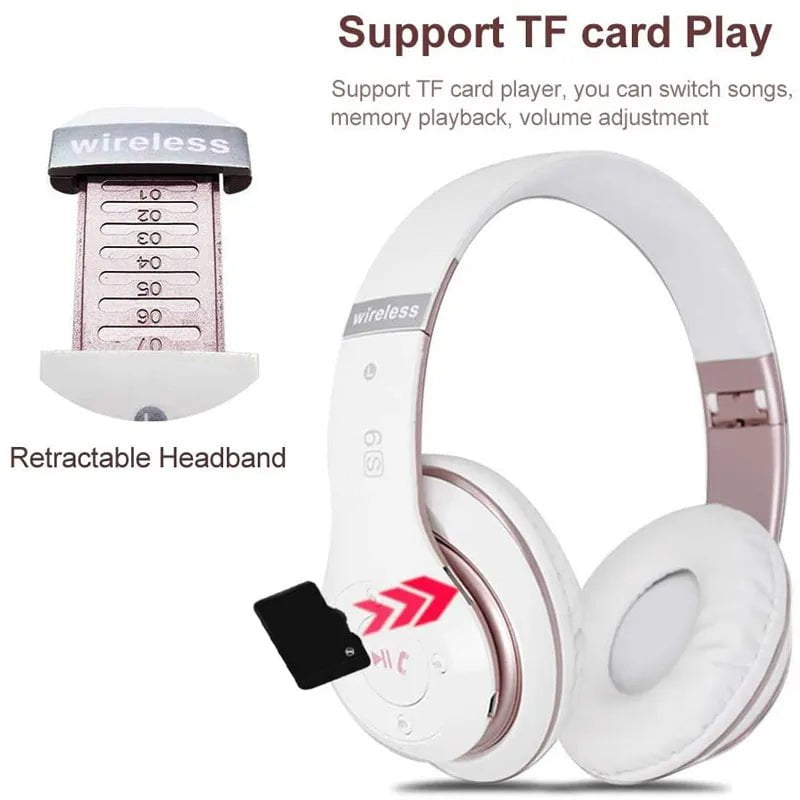Wireless Sport Bluetooth 5.0 Headphones - Foldable, Handsfree Earphones for iPhone, Xiaomi