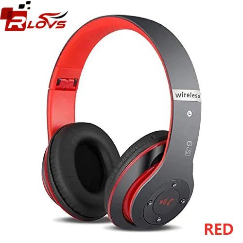 Wireless Sport Bluetooth 5.0 Headphones - Foldable, Handsfree Earphones for iPhone, Xiaomi black red
