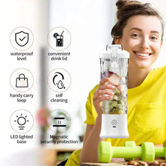 Wireless USB Rechargeable Portable Juicer Blender - IPX7, 600ml Capacity