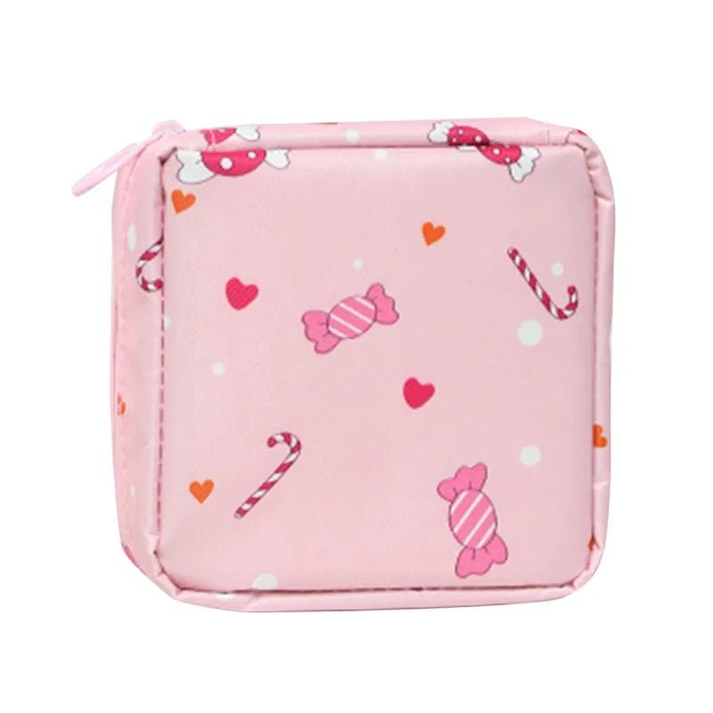 Women Portable Sanitary Pads Storage Bag Tampon Pouch Napkin Cosmetic Bags Organizer Ladies Makeup Bag Girls Hygiene Pad Bag C-17(12x12x4cm) / CHINA