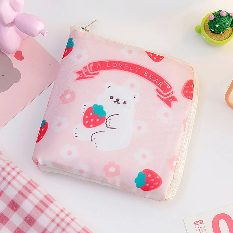 Women Portable Sanitary Pads Storage Bag Tampon Pouch Napkin Cosmetic Bags Organizer Ladies Makeup Bag Girls Hygiene Pad Bag D-22(12x12cm) / CHINA