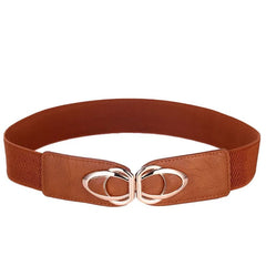 Women's Fashion PU Leather Elastic Wide Belt