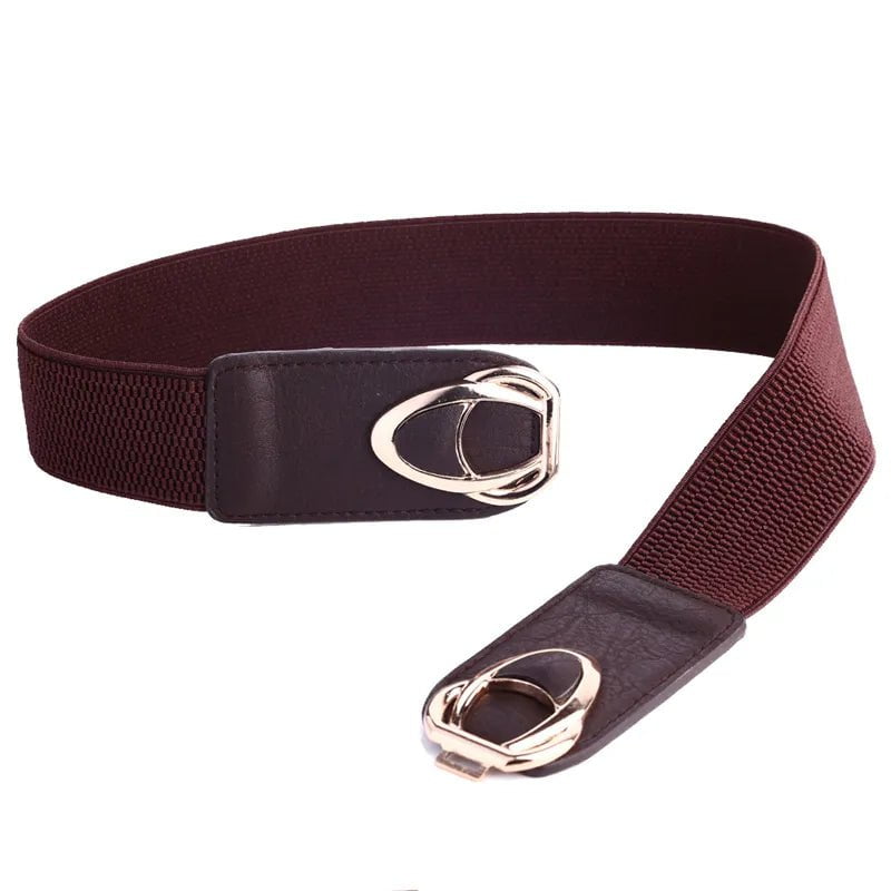 Women's Fashion PU Leather Elastic Wide Belt