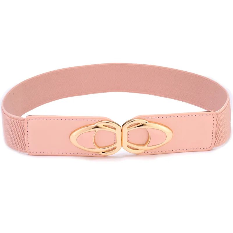 Women's Fashion PU Leather Elastic Wide Belt YF4.0-pink / 65cm(68cm to 100cm)