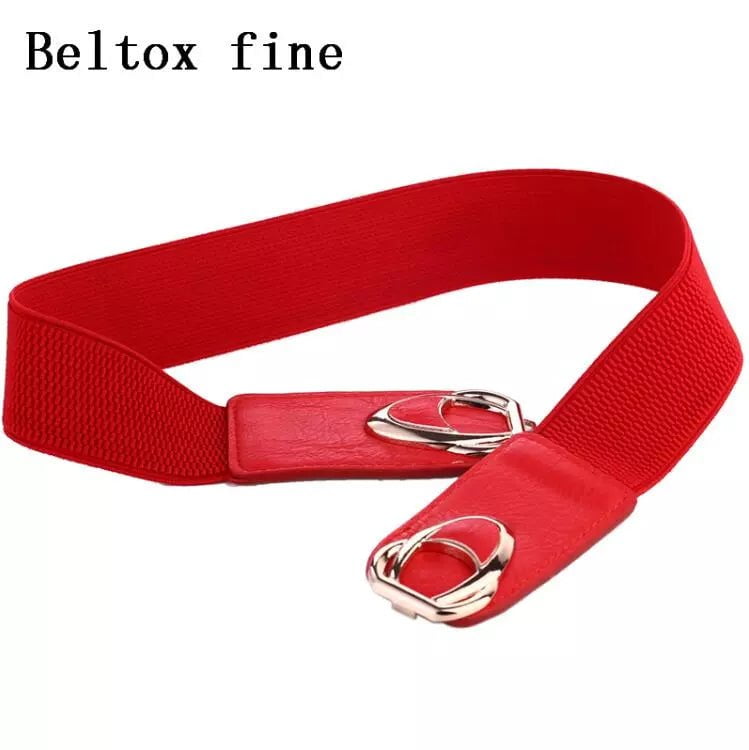 Women's Fashion PU Leather Elastic Wide Belt YF4.0-red / 65cm(68cm to 100cm)