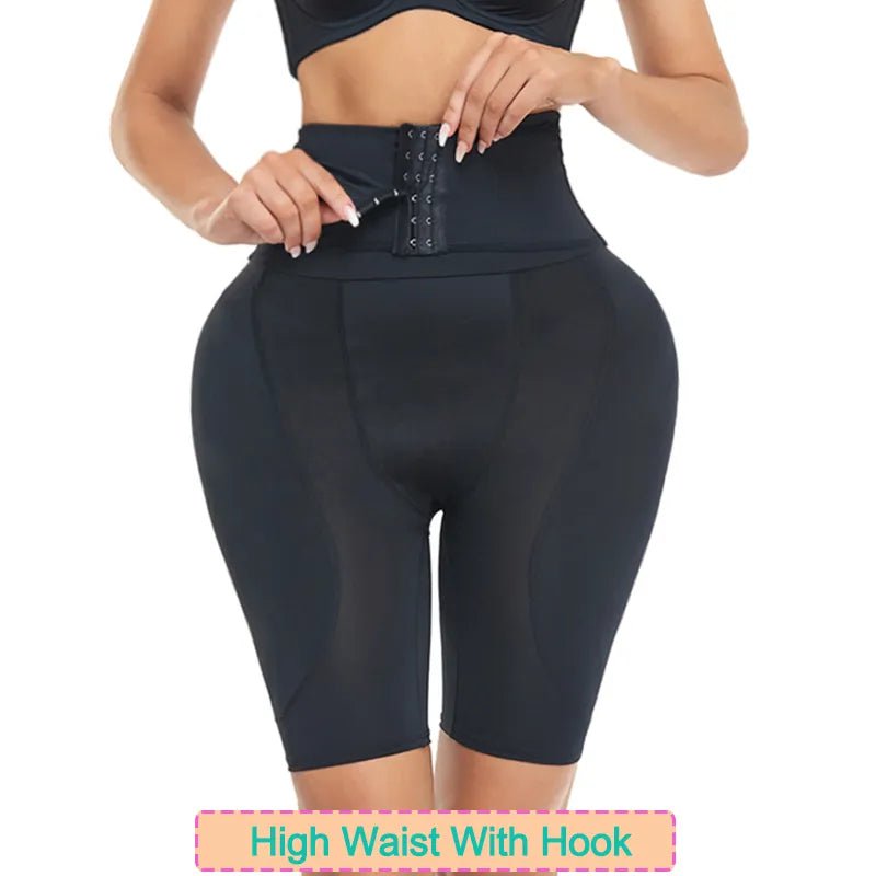 Women's Hip Padded Shapewear - Butt Lifter Body Shaper for Daily Wear high with hook black / XS