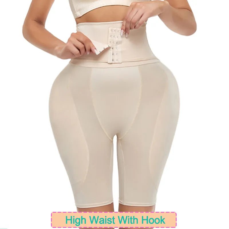 Women's Hip Padded Shapewear - Butt Lifter Body Shaper for Daily Wear high with hook skin / XS