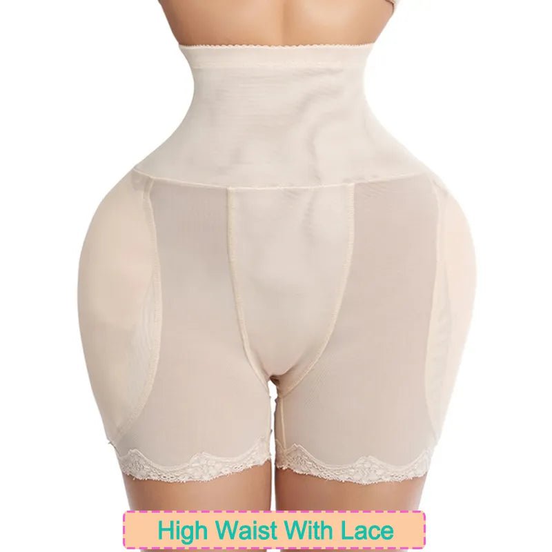 Women's Hip Padded Shapewear - Butt Lifter Body Shaper for Daily Wear high with lace skin / XS