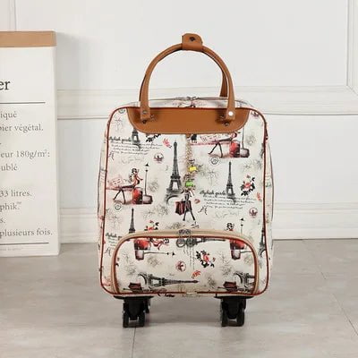 Women's Oxford Wheeled Travel Bag | Large Capacity Rolling Luggage N