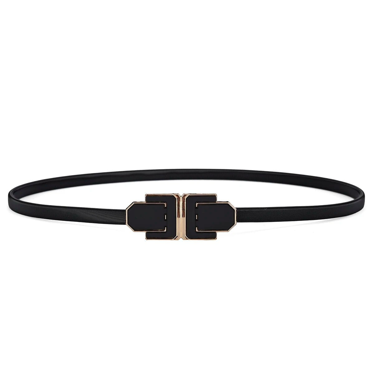 Women's Slim Dress Belt with Mixed Buckle Pattern symmetrical buckle / 105CM