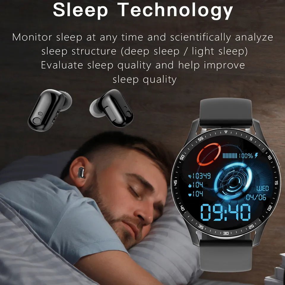 X7 2-in-1 Smartwatch: TWS Bluetooth Earphone, Blood Pressure & Heart Rate Monitor
