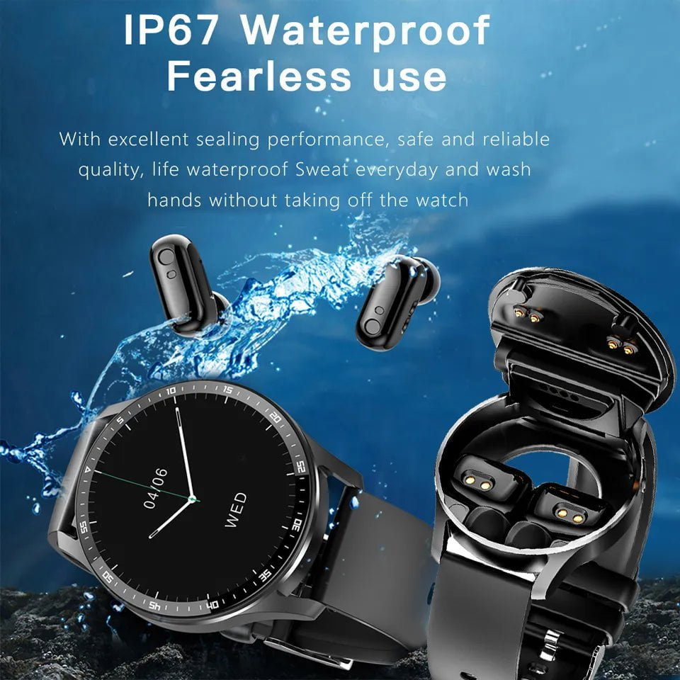 X7 2-in-1 Smartwatch: TWS Bluetooth Earphone, Blood Pressure & Heart Rate Monitor
