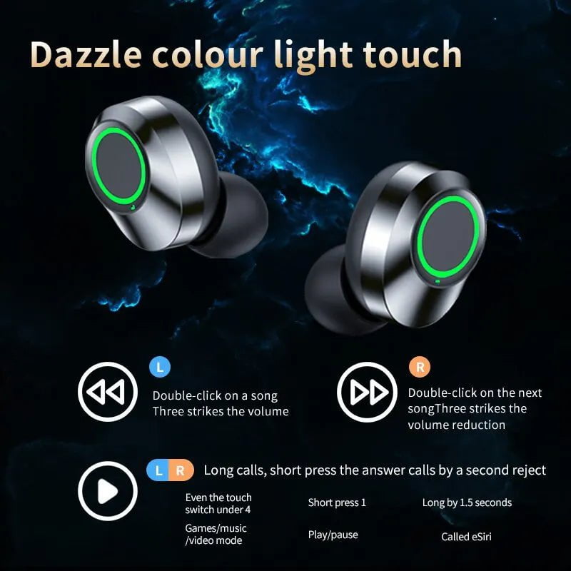YD03 Bluetooth Earphones: Outdoor Sport Headset with Touch Control Black