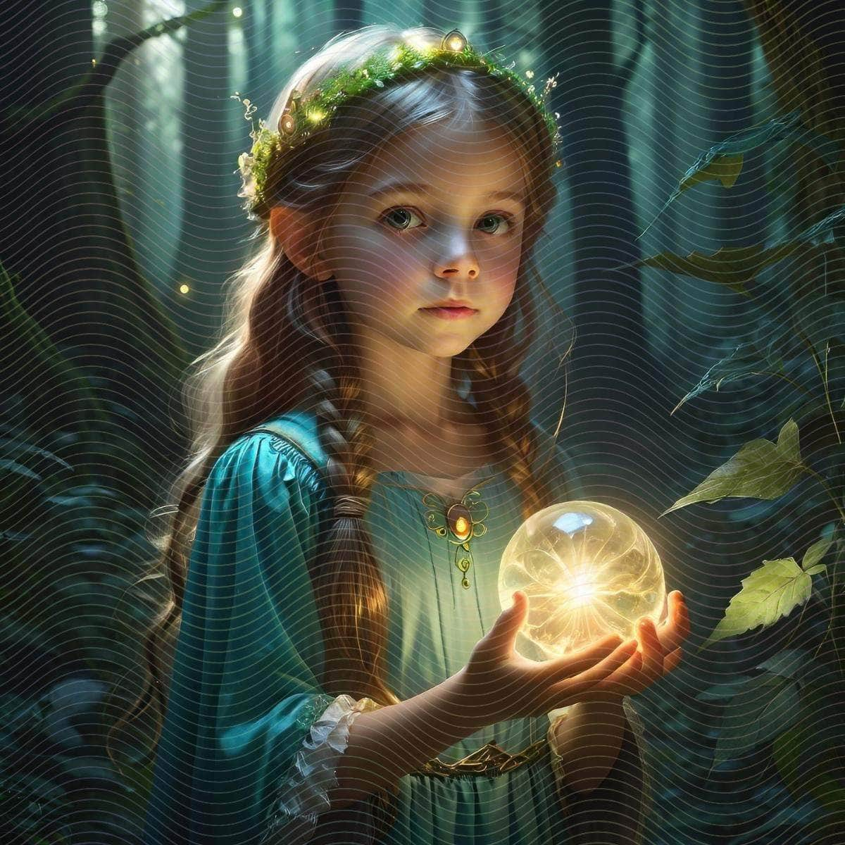 Young Girl Holding A Glowing Ball