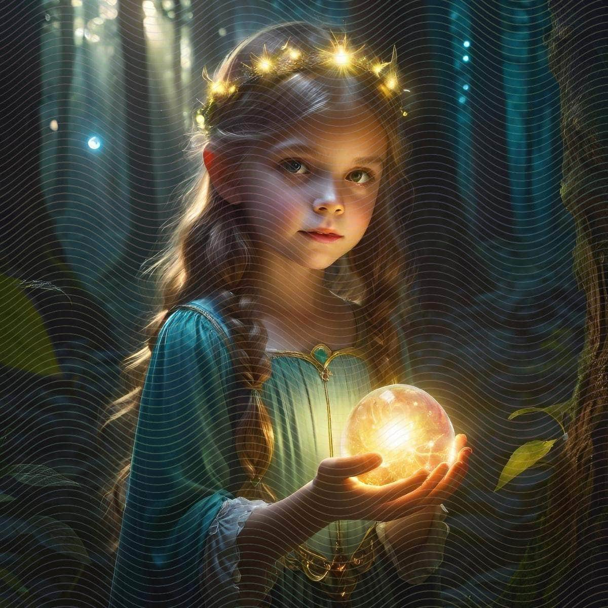 Young Girl Holding A Glowing Ball