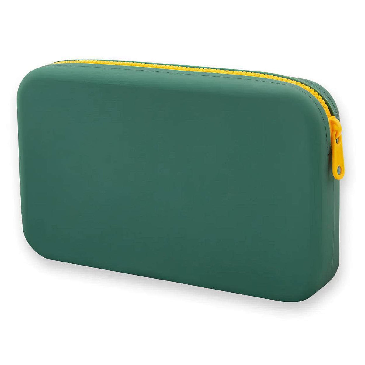 Zipper Square Silicone Makeup Pouch green