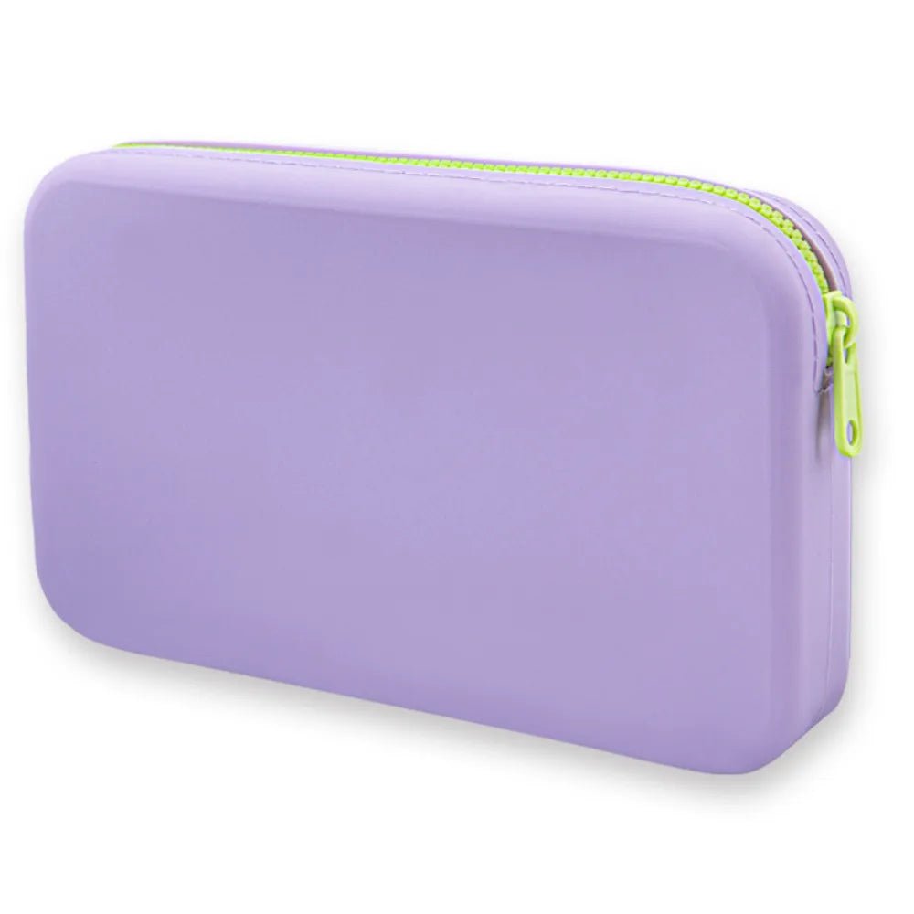 Zipper Square Silicone Makeup Pouch purple