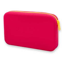 Zipper Square Silicone Makeup Pouch red